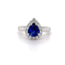 1.20ct Ceylon Sapphire +.35ct Dia Halo Ring