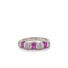 0.55ct Pink Sapphire + 0.40ct Dia Ring