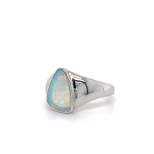 14kt WG Solid Crystal Opal Ring