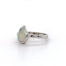 Australian Solid Opal Silver Ring