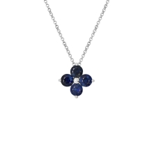 1.05ct Round Blue Sapphire Necklace 9kt WG