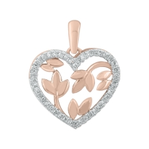 Leaf Diamond Heart Pendant 