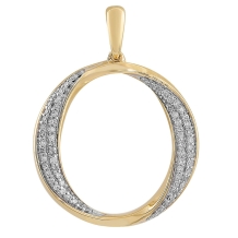 Oval Diamond Set Pendant with 0.12ct Diamonds