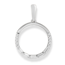 Circle Bagguette Diamond Pendant